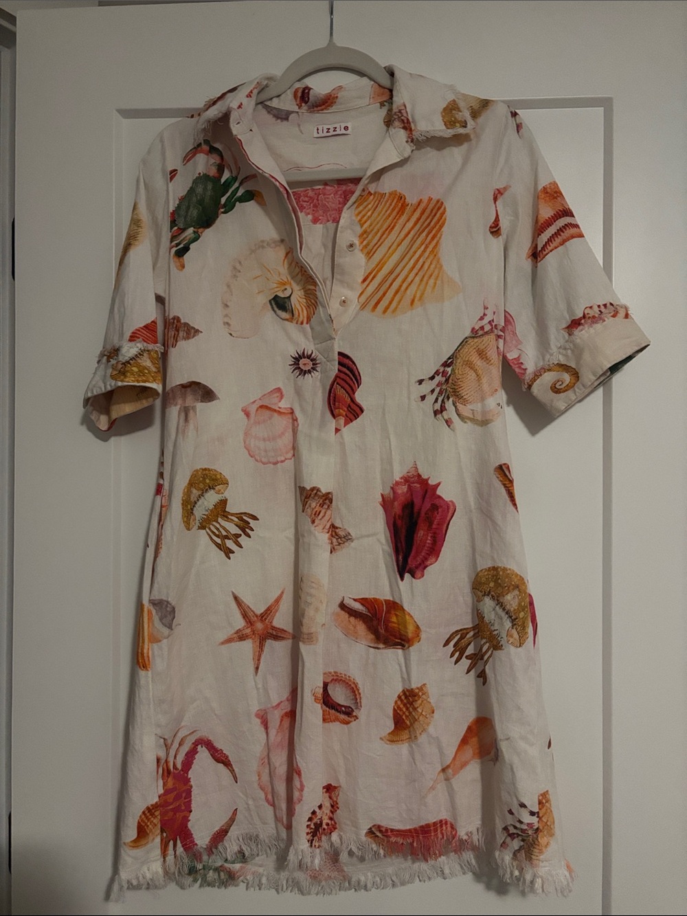 White linen coastal dress